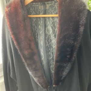 Vintage Sweater with removable mink collar